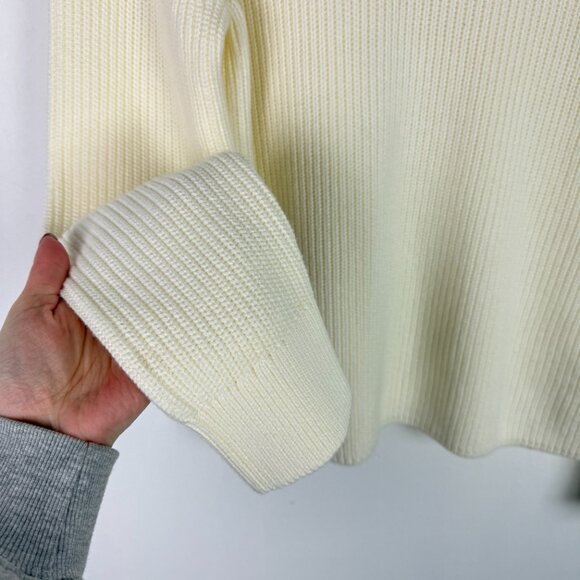 J. McLaughlin Rupert Sweater Chunky Shawl Collar Cream Ivory Size XL EUC - Picture 5 of 11
